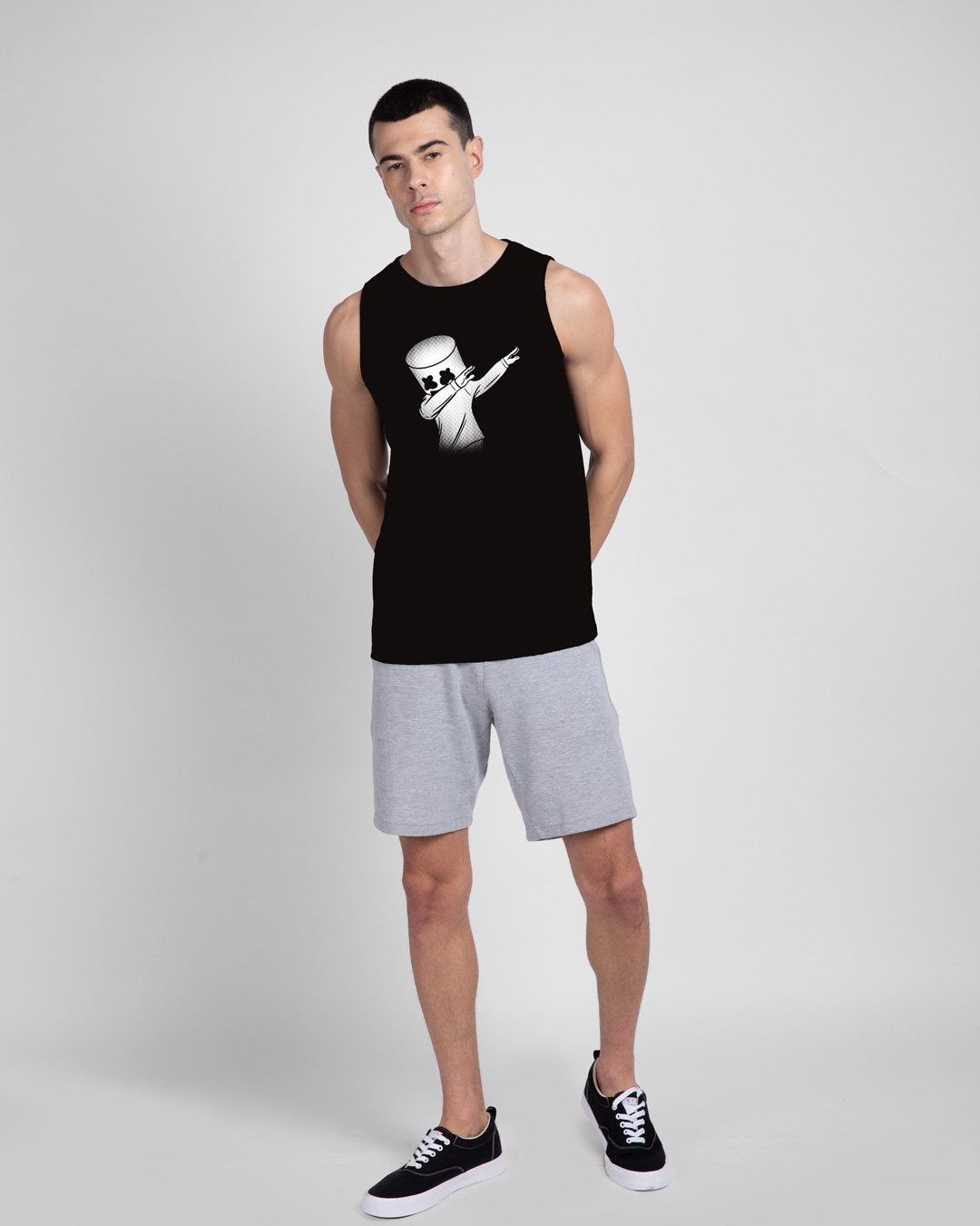 Shop Men's Black Dab Marshmello Graphic Printed Vest-Design