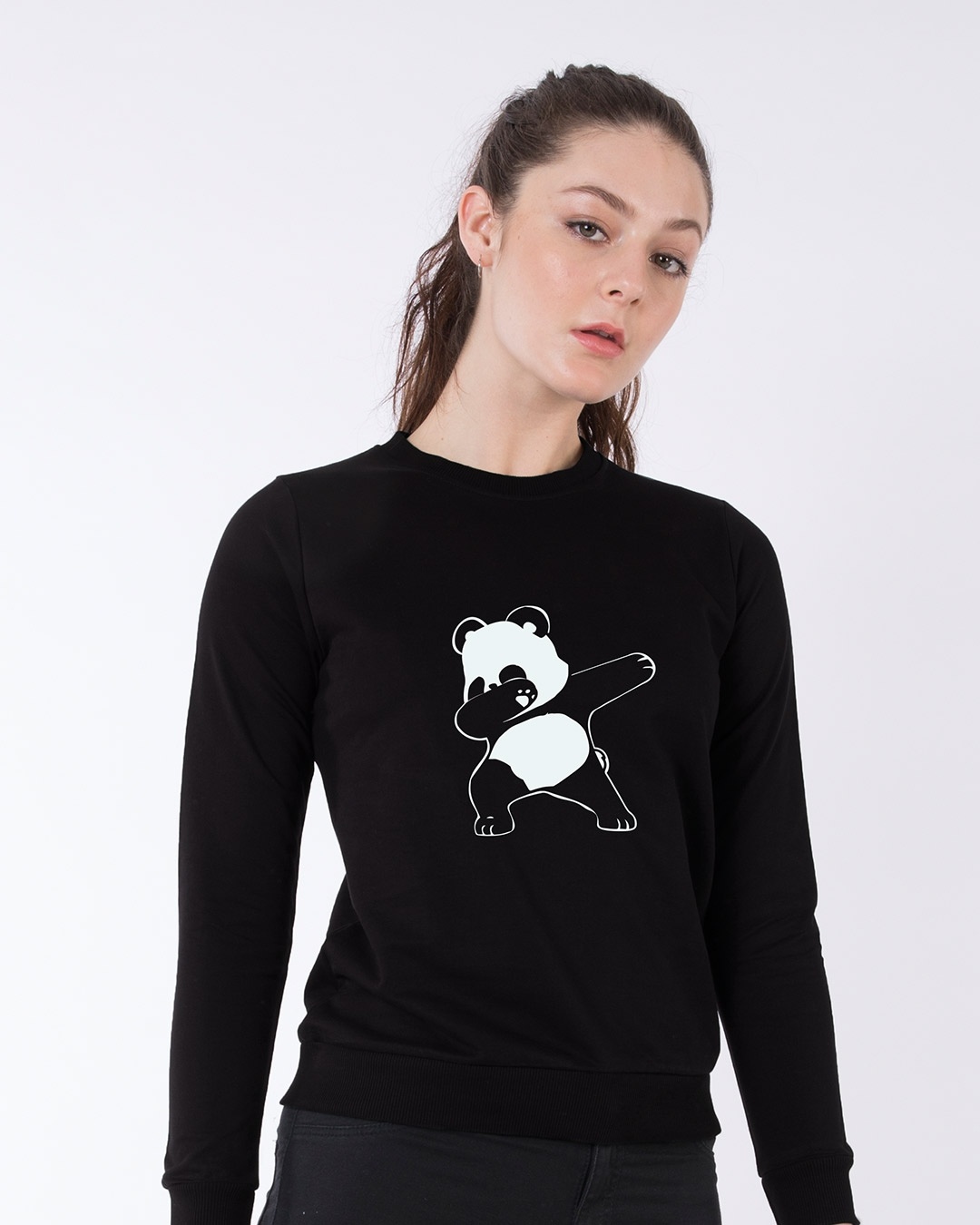 Shop Dabbing Panda Fleece Light Sweatshirt