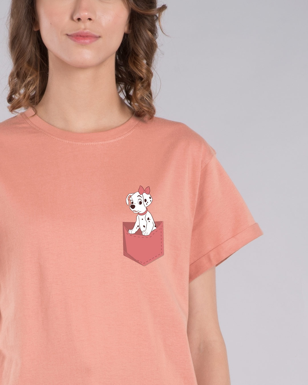 Shop Dalmation Pocket Boyfriend T-Shirt (DL)-Front