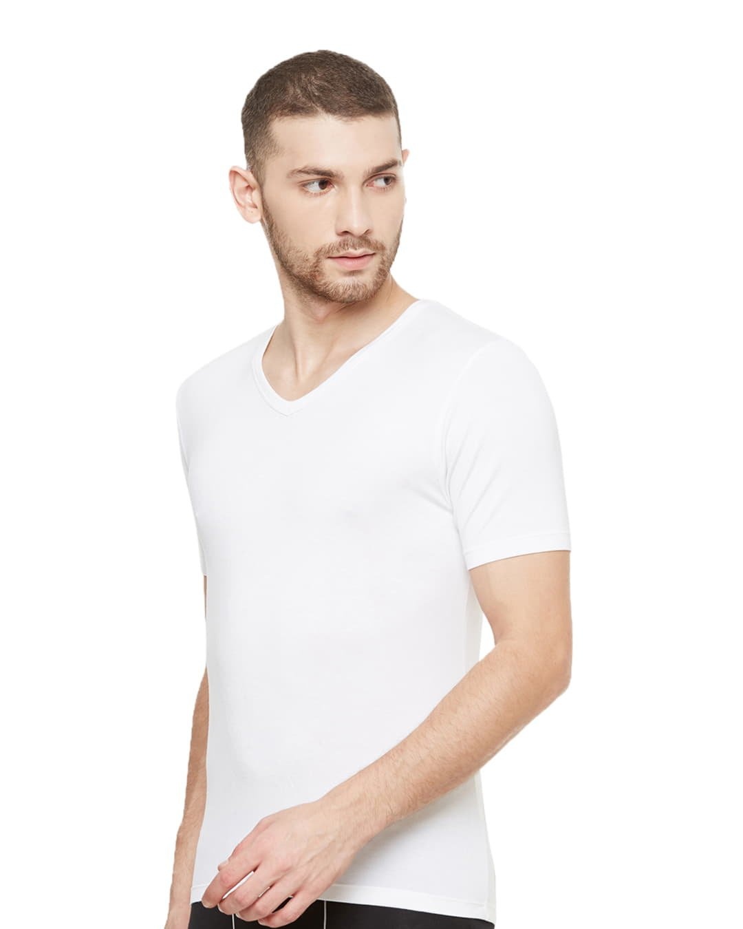Shop Dario Modal Micro V Neck Undershirt White-Design