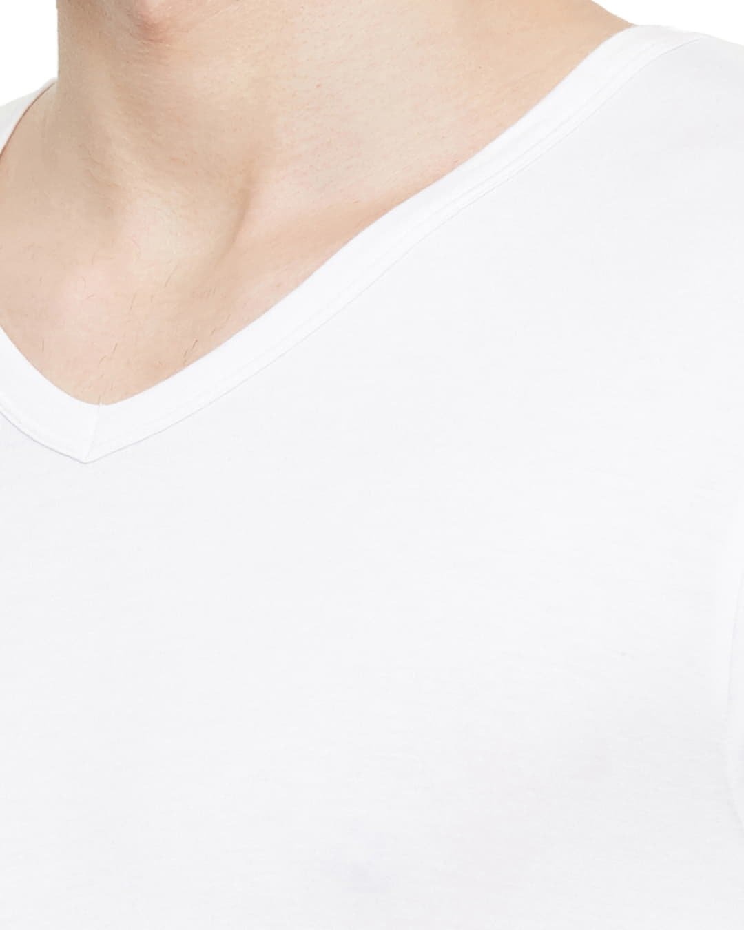 Shop Dario Modal Micro V Neck Undershirt White-Full