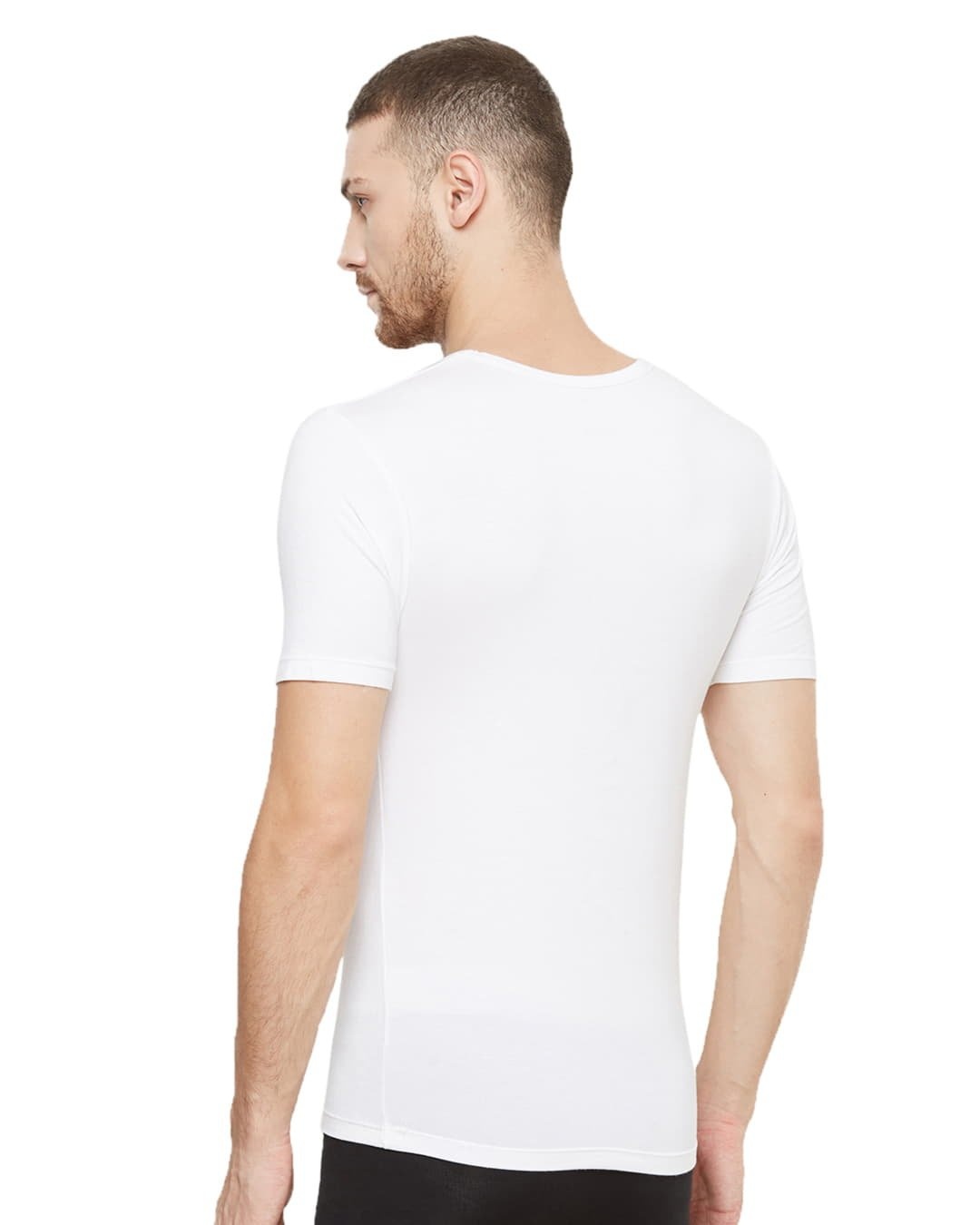 Shop Dario Modal Micro V Neck Undershirt White