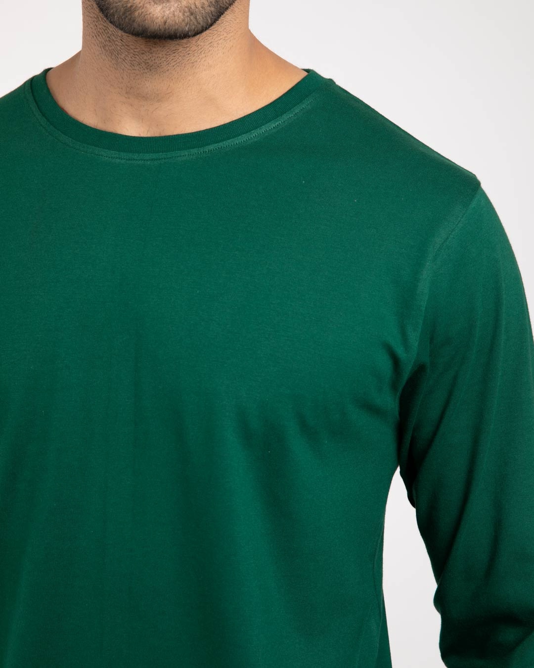 Shop Dark Forest Green Full Sleeve T-Shirt