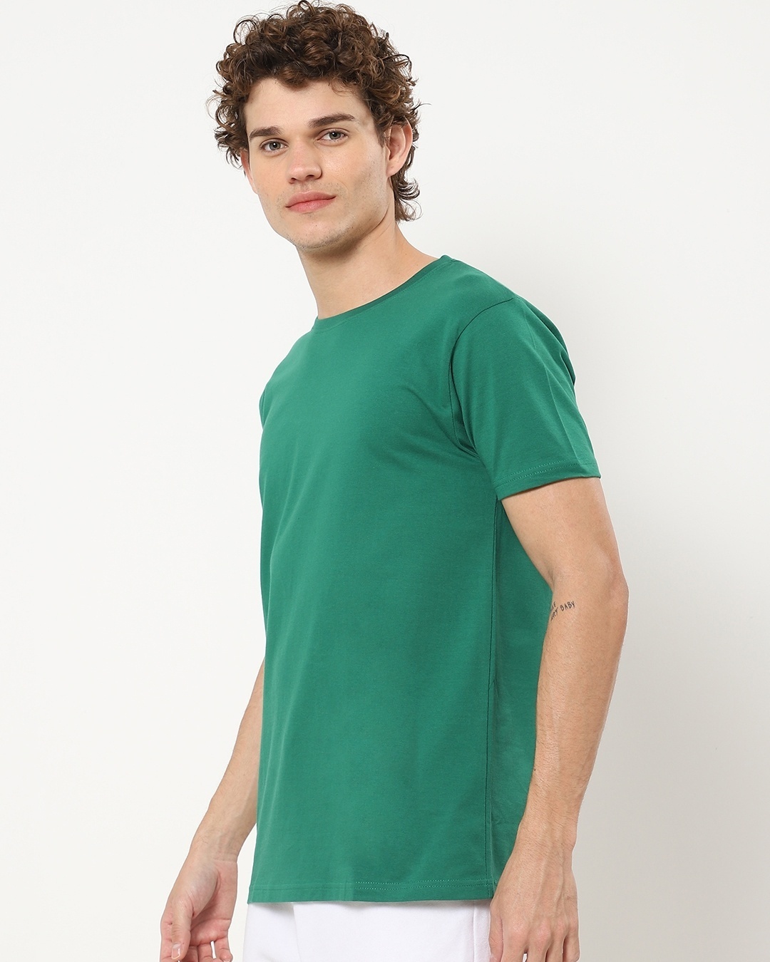 Shop Dark Forest Green Half Sleeve T-Shirt-Design