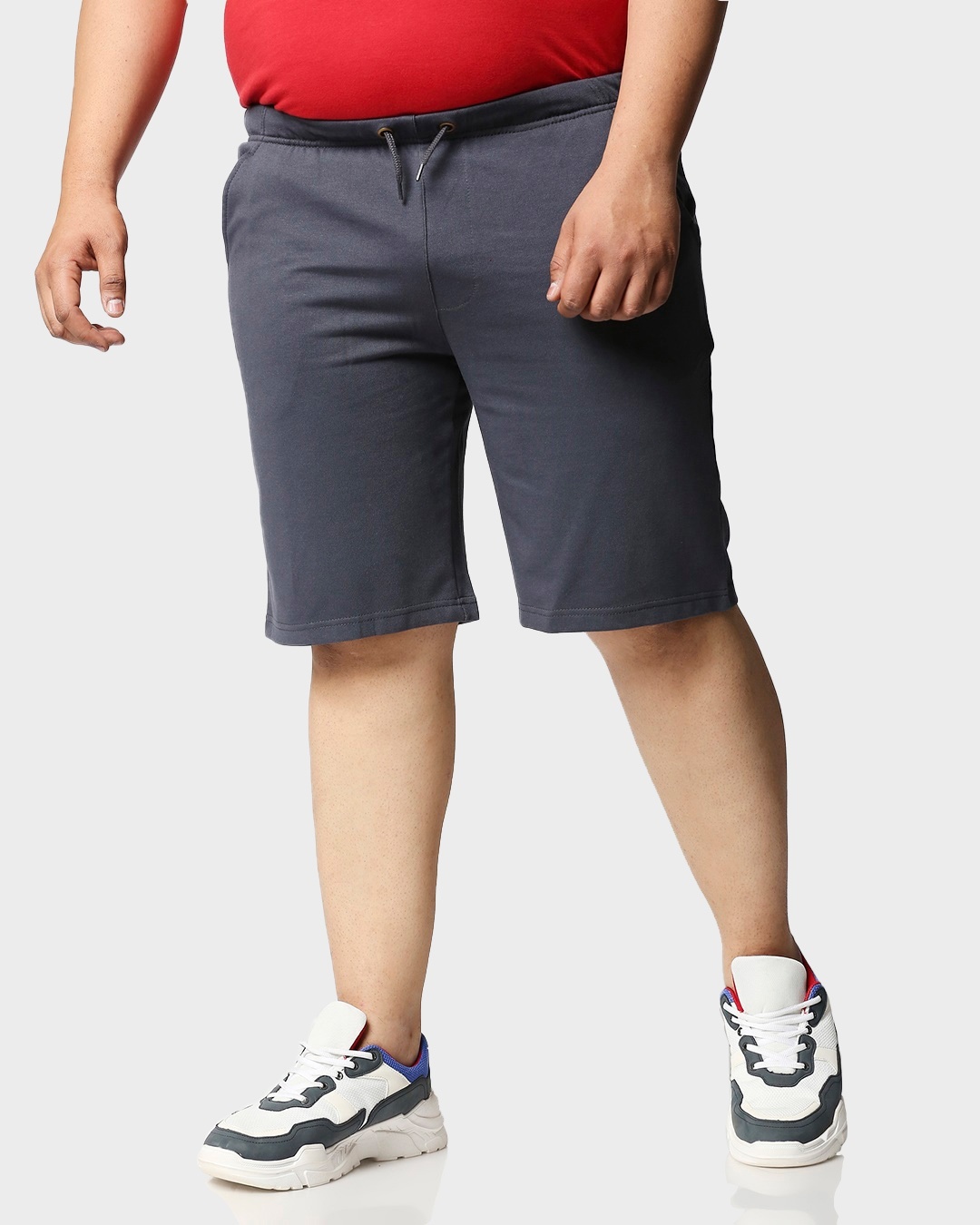 Shop Dark Grey Plus Size Casual Shorts-Back