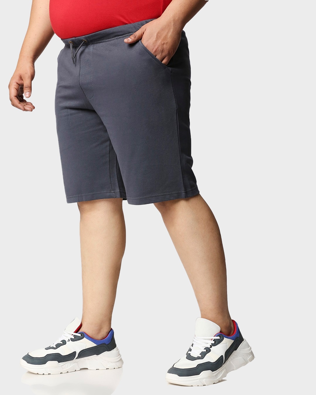 Shop Dark Grey Plus Size Casual Shorts-Design