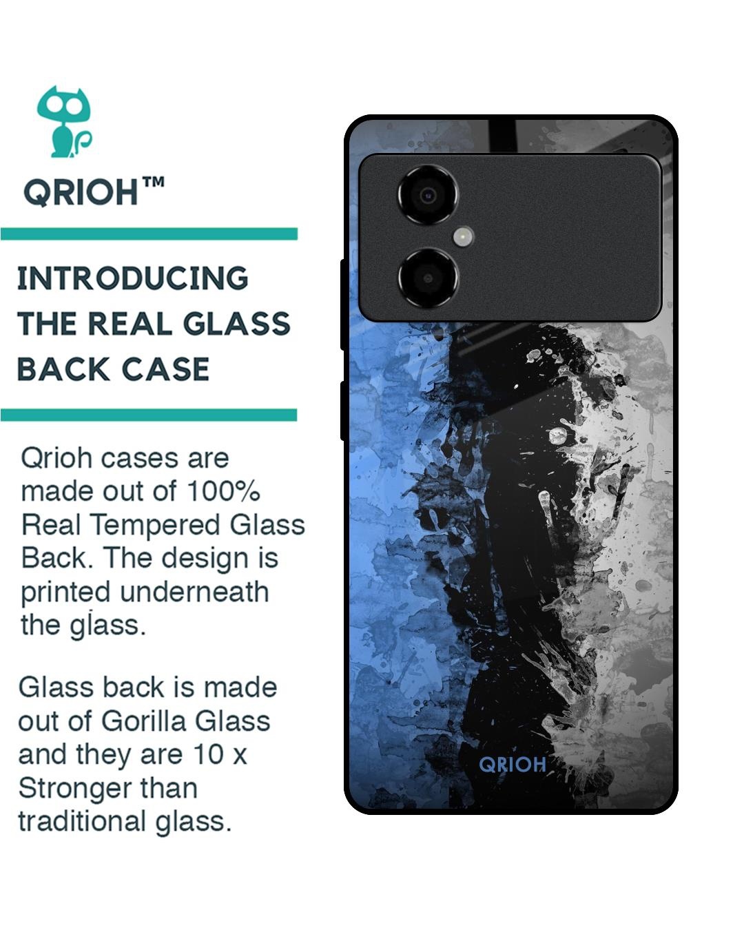 Shop Dark Grunge Printed Premium Glass Case for Poco M4 5G (Shock Proof,Scratch Resistant)-Back