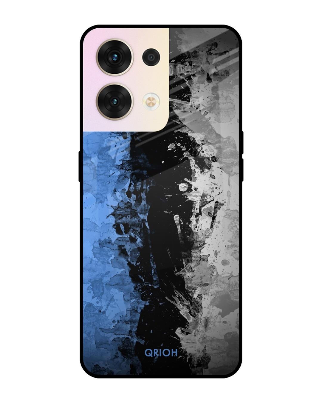 Shop Dark Grunge Printed Premium Glass Cover for Oppo Reno8 5G (Shock Proof, Scratch Resistant)-Front
