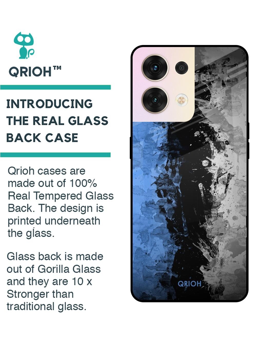 Shop Dark Grunge Printed Premium Glass Cover for Oppo Reno8 5G (Shock Proof, Scratch Resistant)-Back