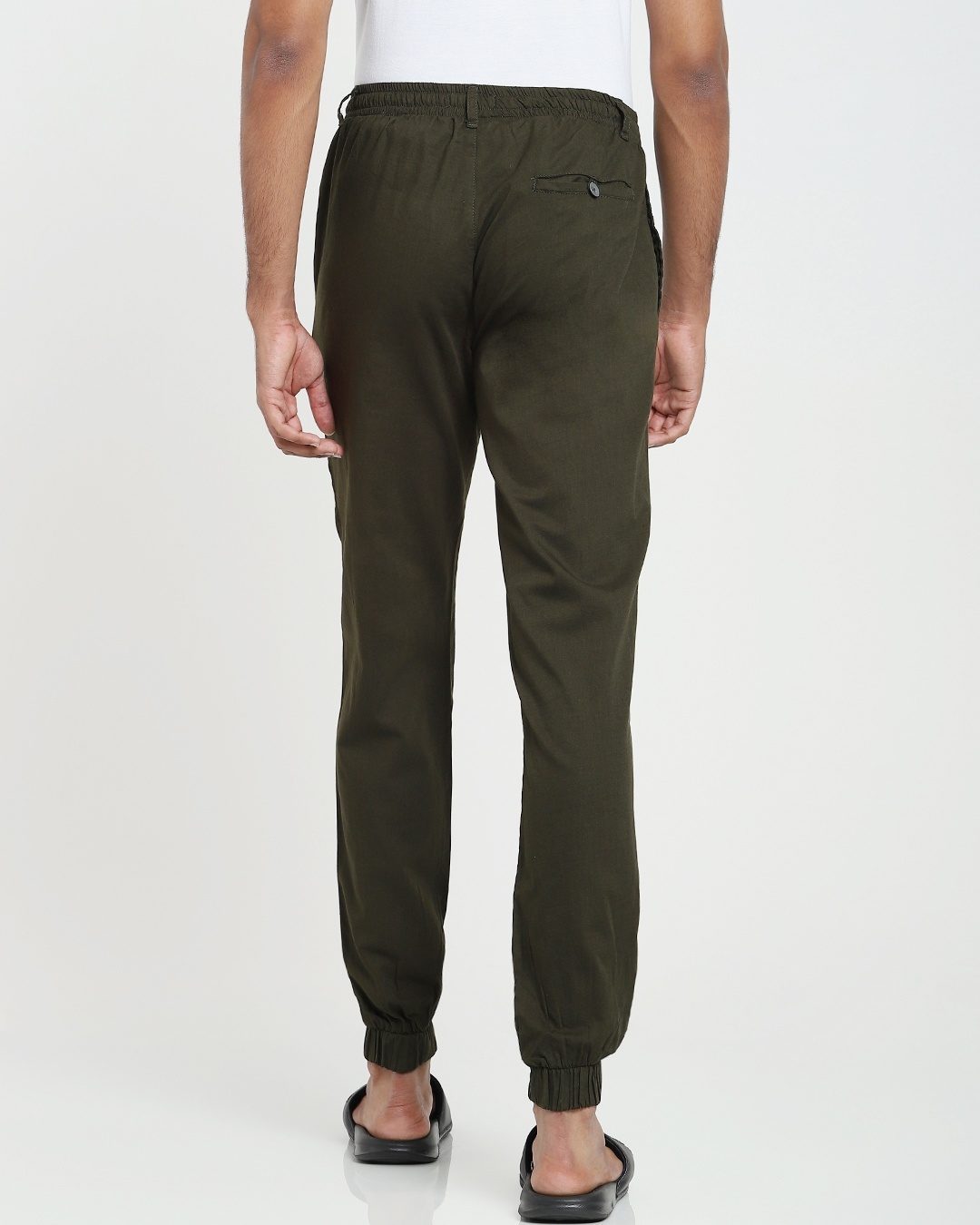 Buy Dark Olive Cotton Jogger Pants for Men blue Online at Bewakoof