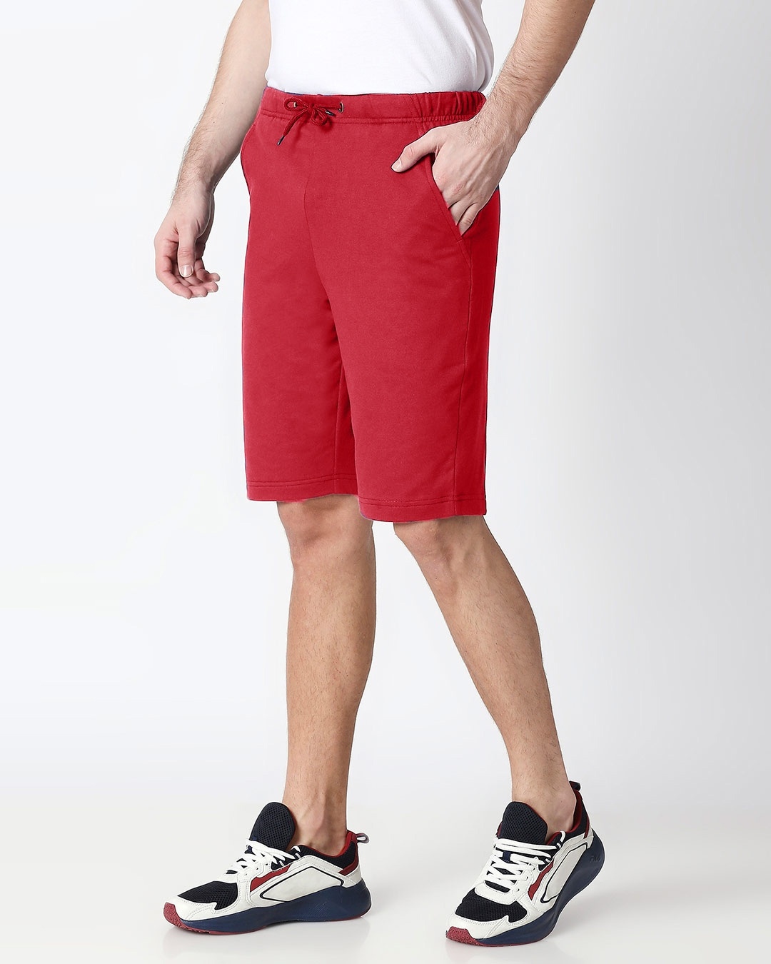 Shop Dark Red Casual Shorts-Back
