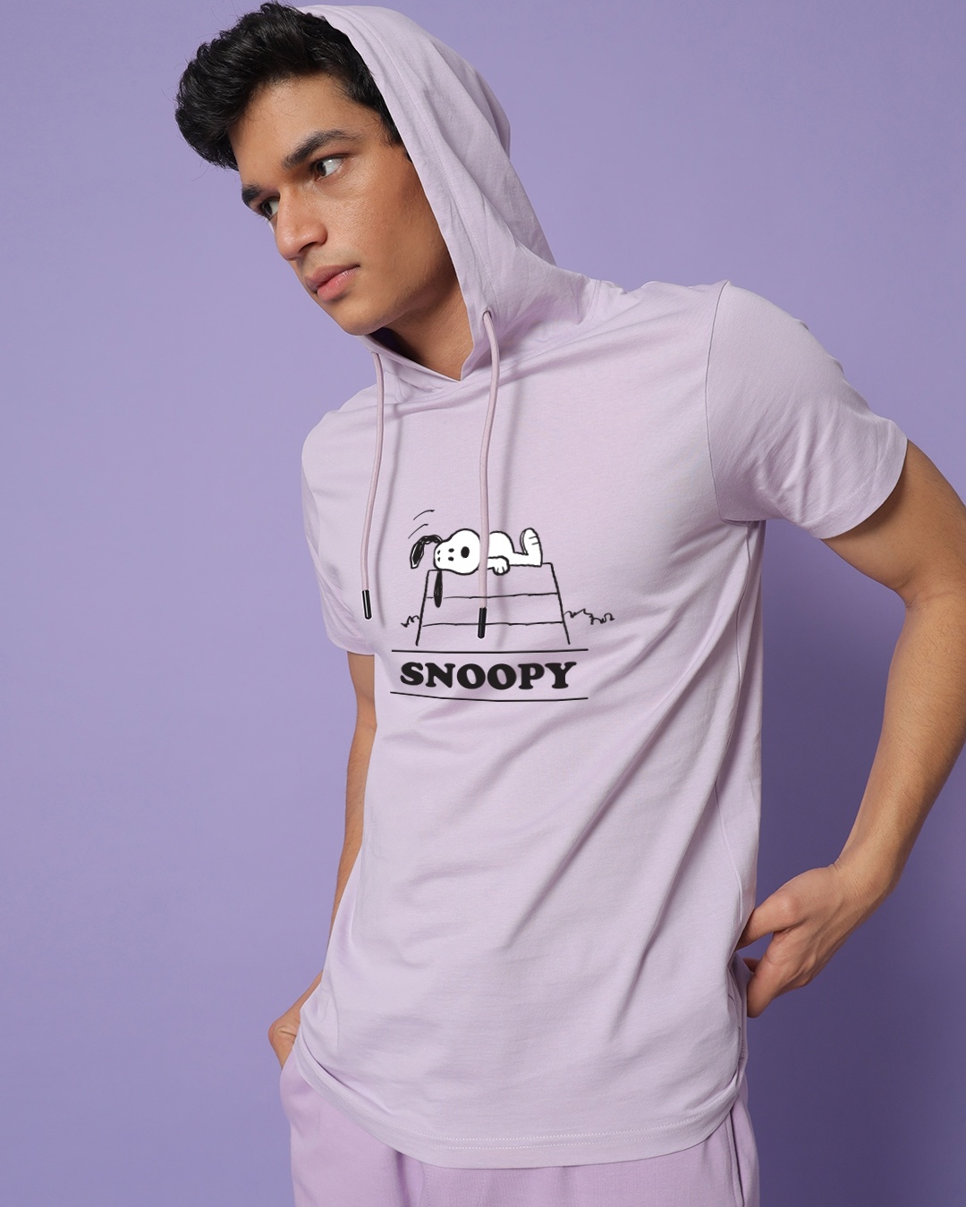 Shop Dazed Snoopy Hoodie T-shirt-Front