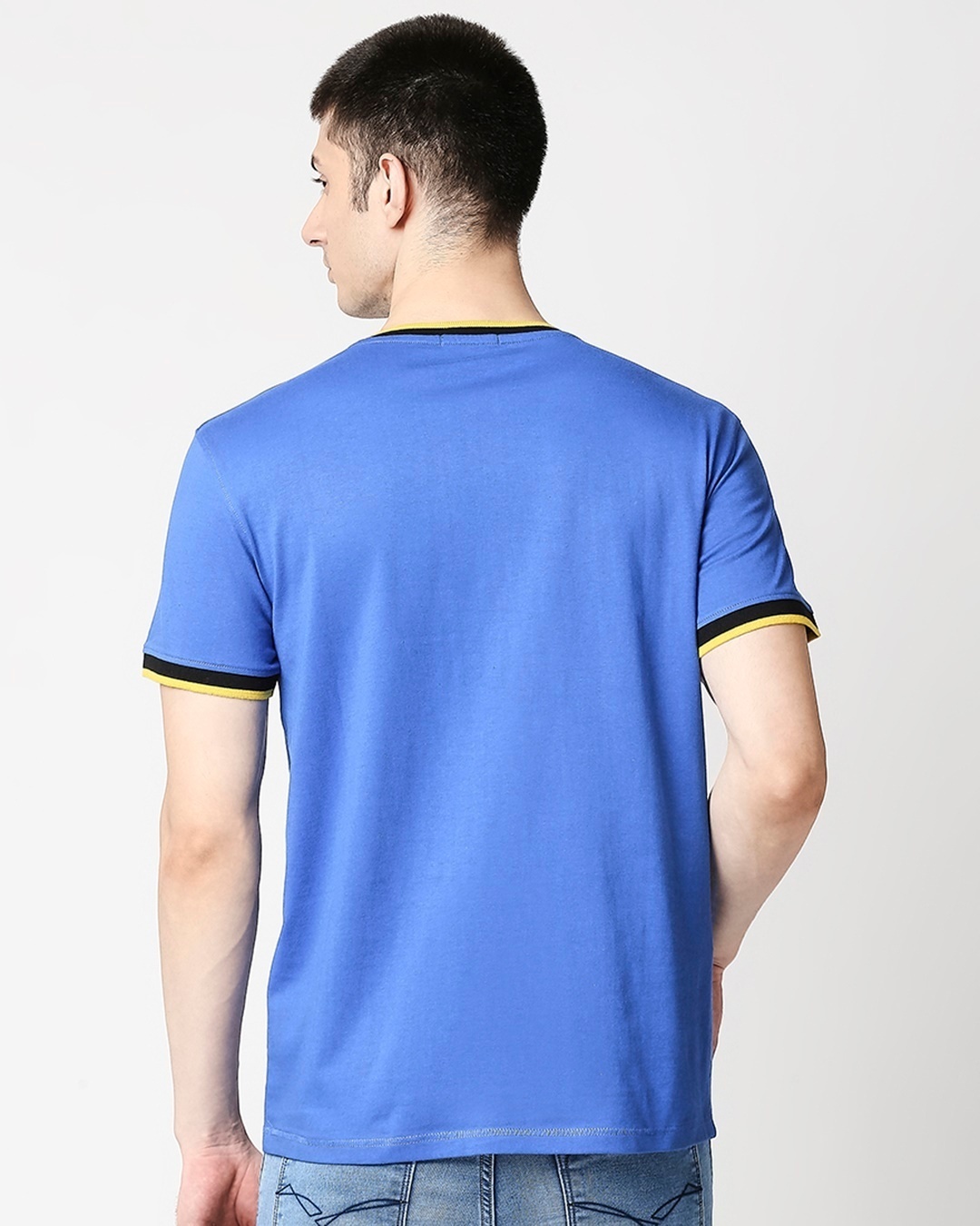 Shop Dazzling Blue Round neck Varsity H/S T-shirt-Design