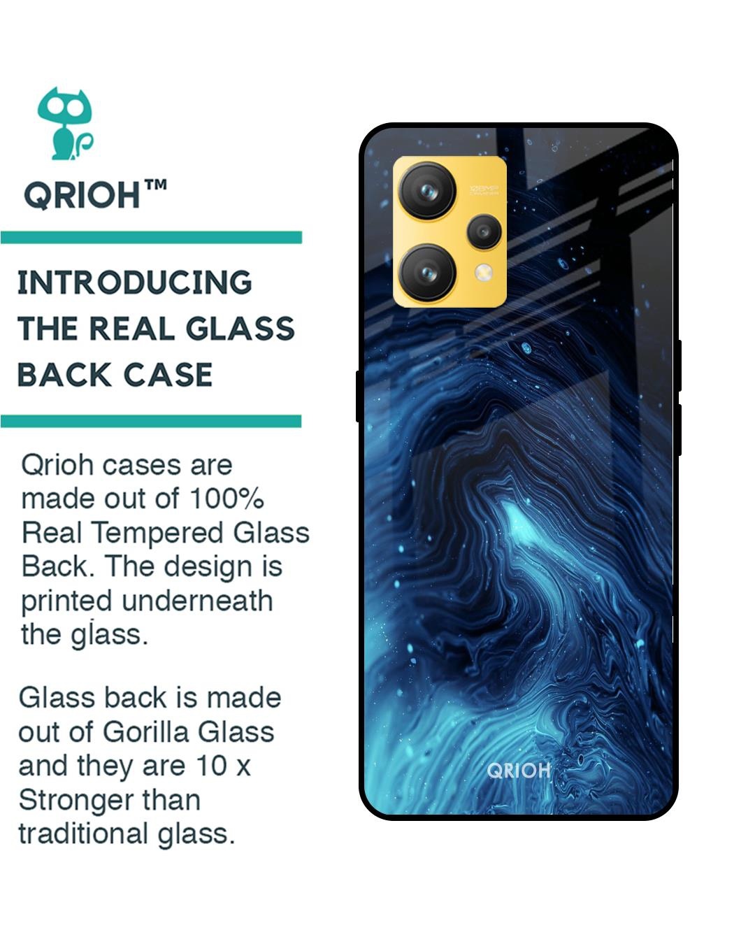 Shop Dazzling Ocean Gradient Printed Premium Glass Cover for Realme 9 4G (Shock Proof, Scratch Resistant)-Back
