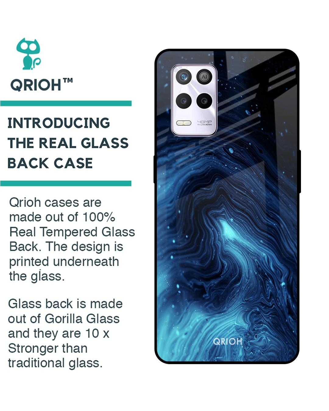 Shop Dazzling Ocean Gradient Printed Premium Glass Cover for Realme 9 5G (Shock Proof, Scratch Resistant)-Back
