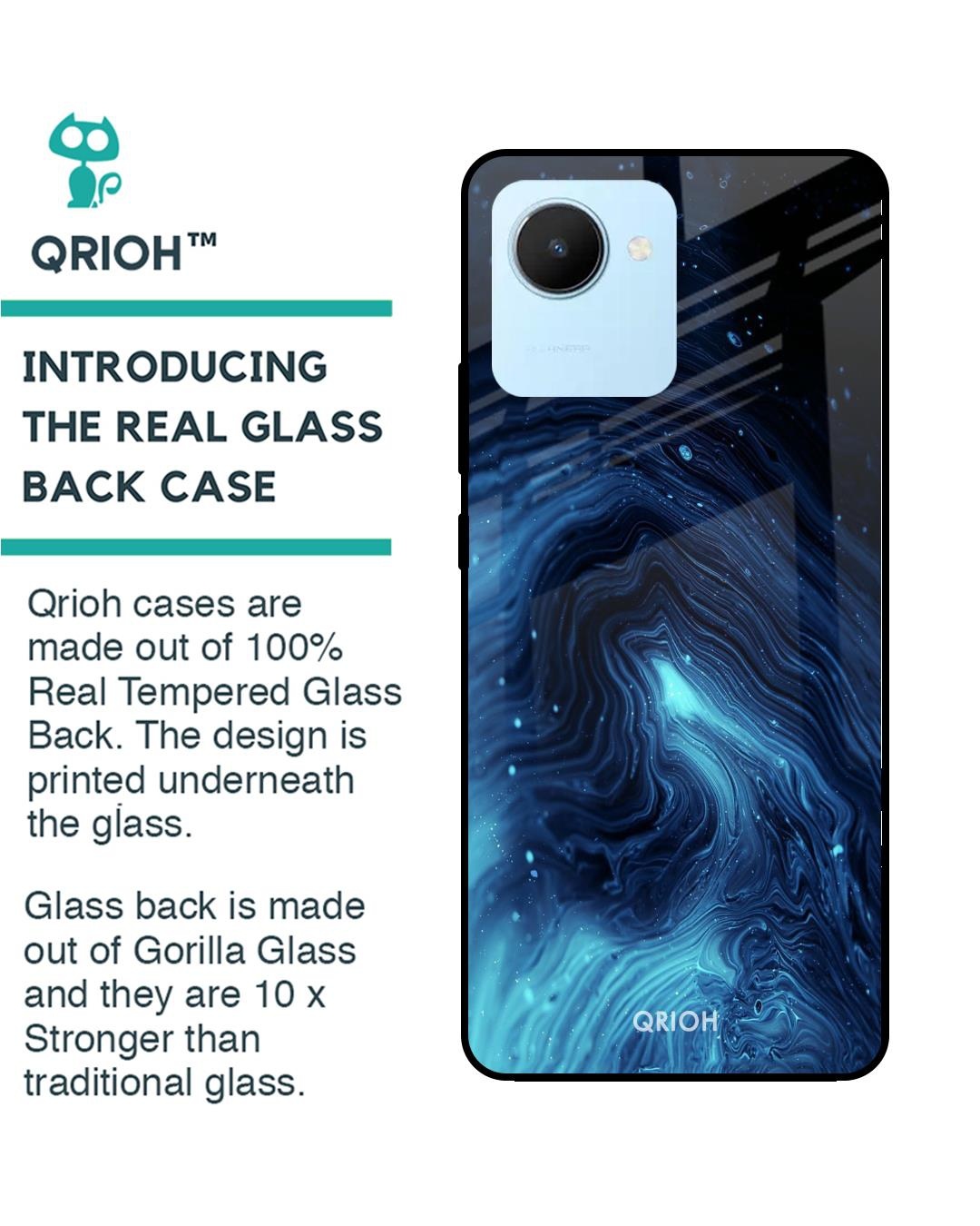 Shop Dazzling Ocean Gradient Printed Premium Glass Cover for Realme C30 (Shock Proof, Scratch Resistant)-Back