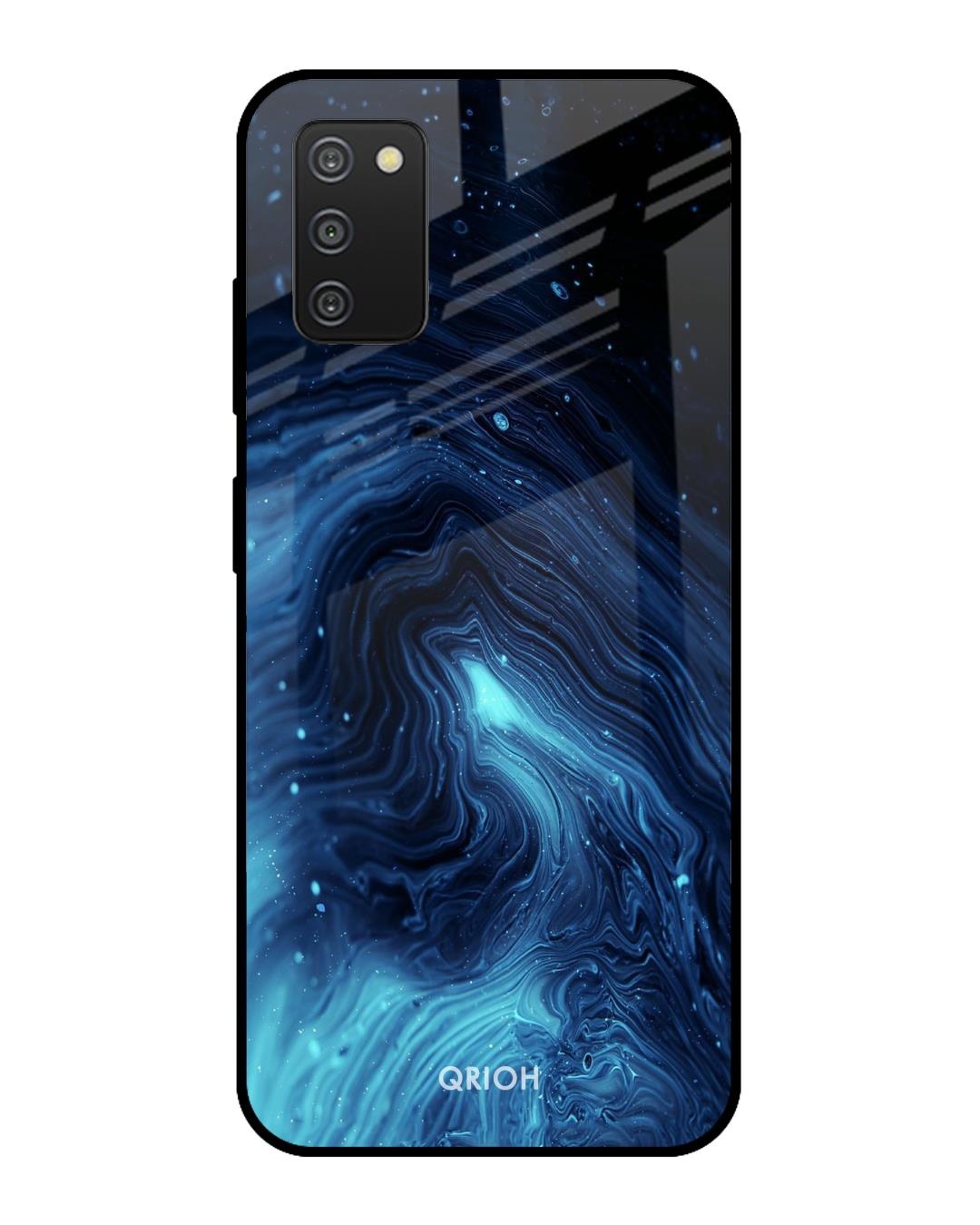 Shop Dazzling Ocean Printed Premium Glass Cover For  A30s(Impact Resistant, Matte Finish)-Back