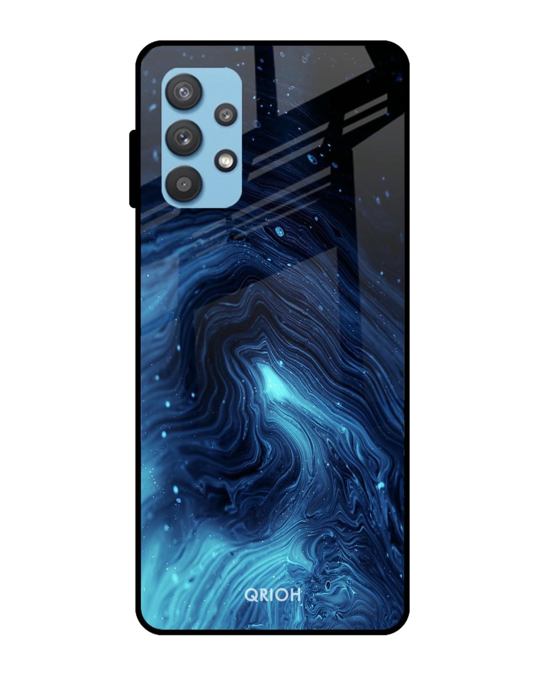 Shop Dazzling Ocean Printed Premium Glass Cover For  A52(Impact Resistant, Matte Finish)-Back
