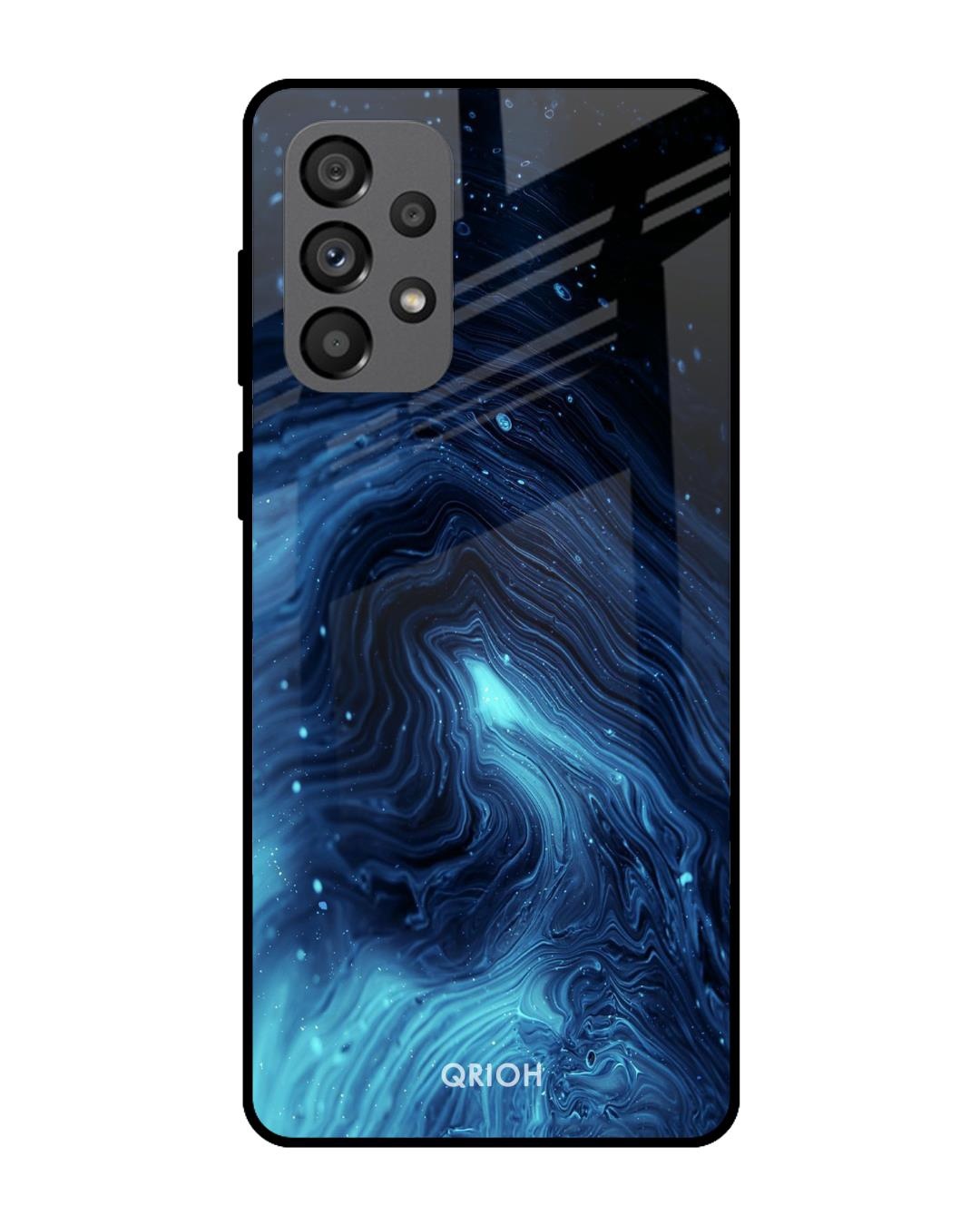 Shop Dazzling Ocean Printed Premium Glass Cover For  A73 5G(Impact Resistant, Matte Finish)-Front