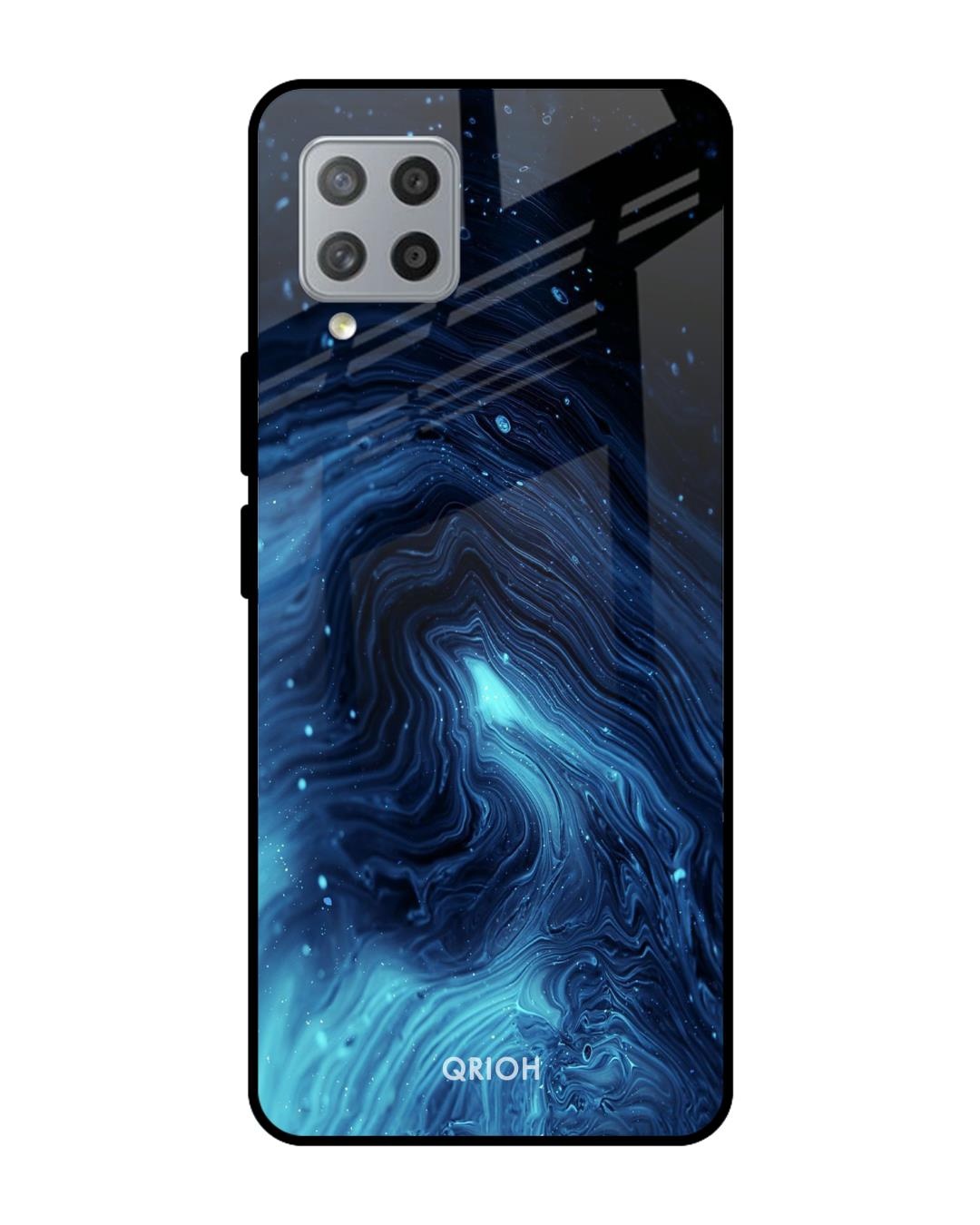 Shop Dazzling Ocean Printed Premium Glass Cover For  M42(Impact Resistant, Matte Finish)-Front