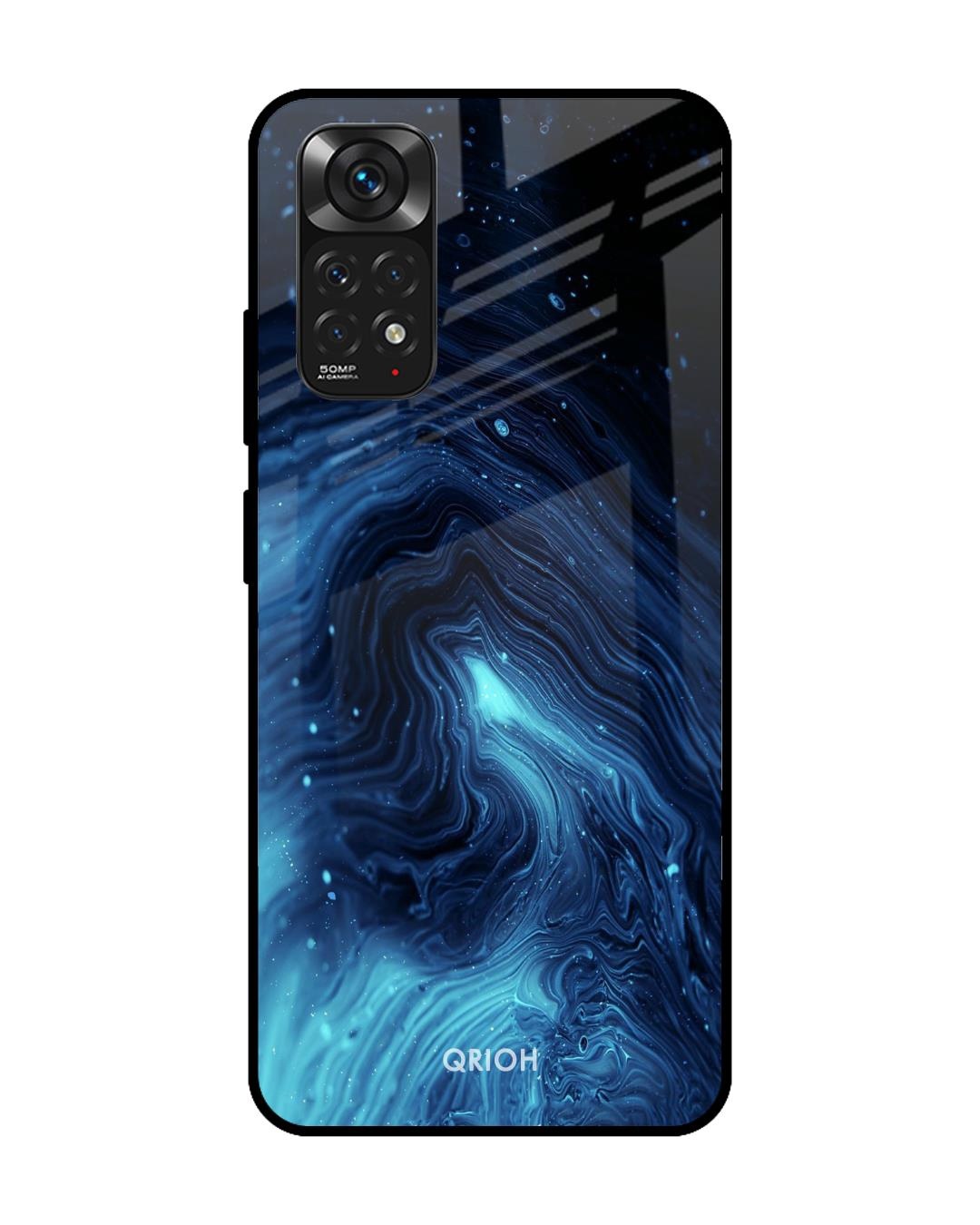 Shop Dazzling Ocean Printed Premium Glass Cover For Redmi Note 11 (Impact Resistant, Matte Finish)-Front