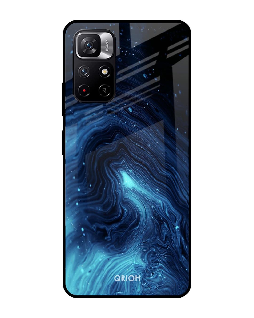 Shop Dazzling Ocean Printed Premium Glass Cover For Redmi Note 11T 5G (Impact Resistant, Matte Finish)-Front