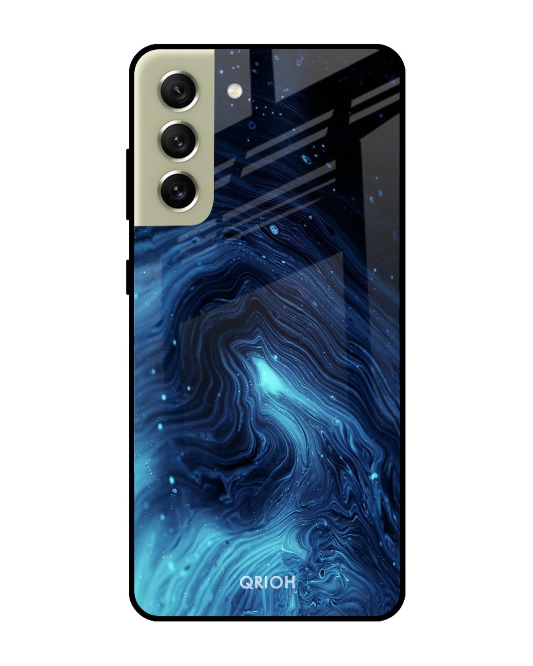 Shop Dazzling Ocean Printed Premium Glass Cover For  S21 FE 5G(Impact Resistant-Back