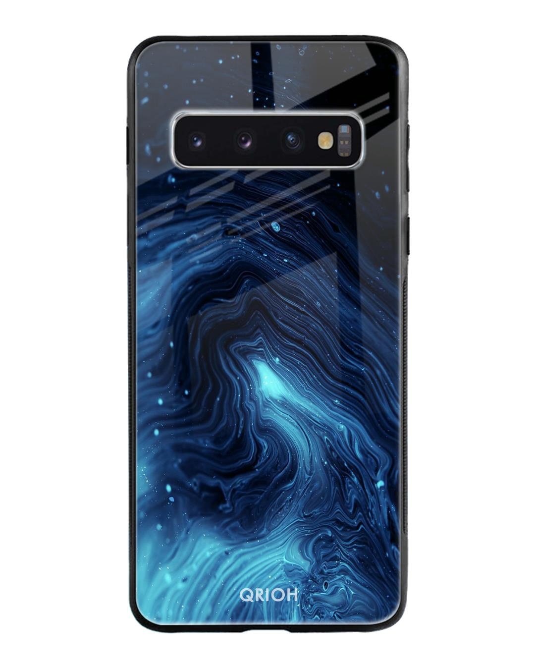 Shop Dazzling Ocean Printed Premium Glass Cover For Samsung Galaxy S10(Impact Resistant, Matte Finish)-Front