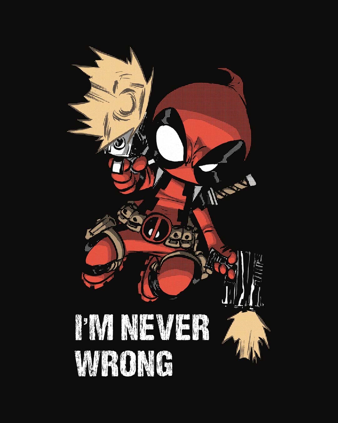 Shop Deadpool Never Wrong Boyfriend T-Shirt (DPL)-Full