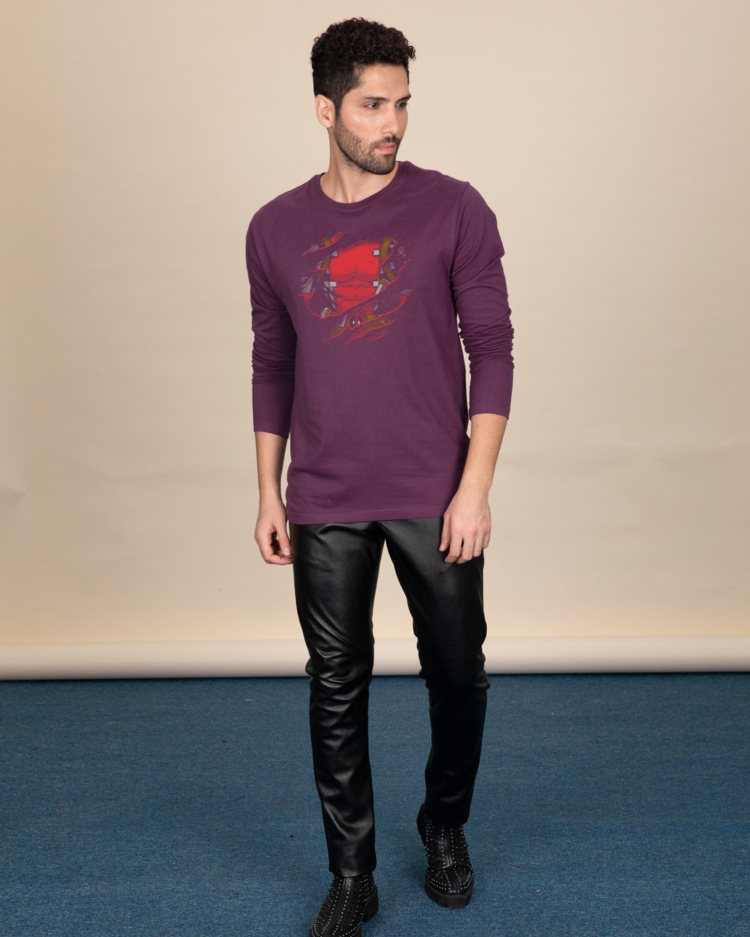 Shop Deadpool Torn Full Sleeve T-Shirt (DPL)-Design