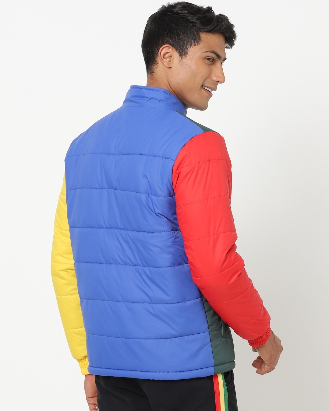 Shop Deep Teal Color Block Puffer Jacket-Design