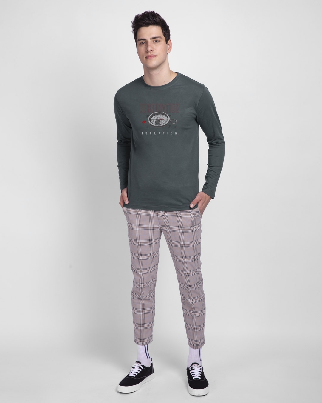 Shop Destination - Isolation Full Sleeve T-Shirt Nimbus Grey-Design
