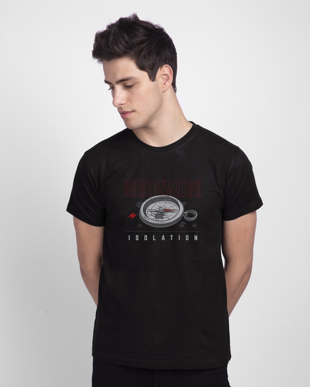 Shop Destination - Isolation Half Sleeve T-Shirt Black-Front