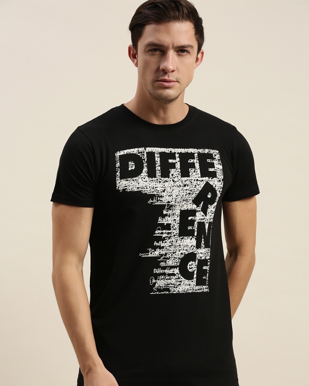 Shop Black Graphic Print T Shirt40-Front