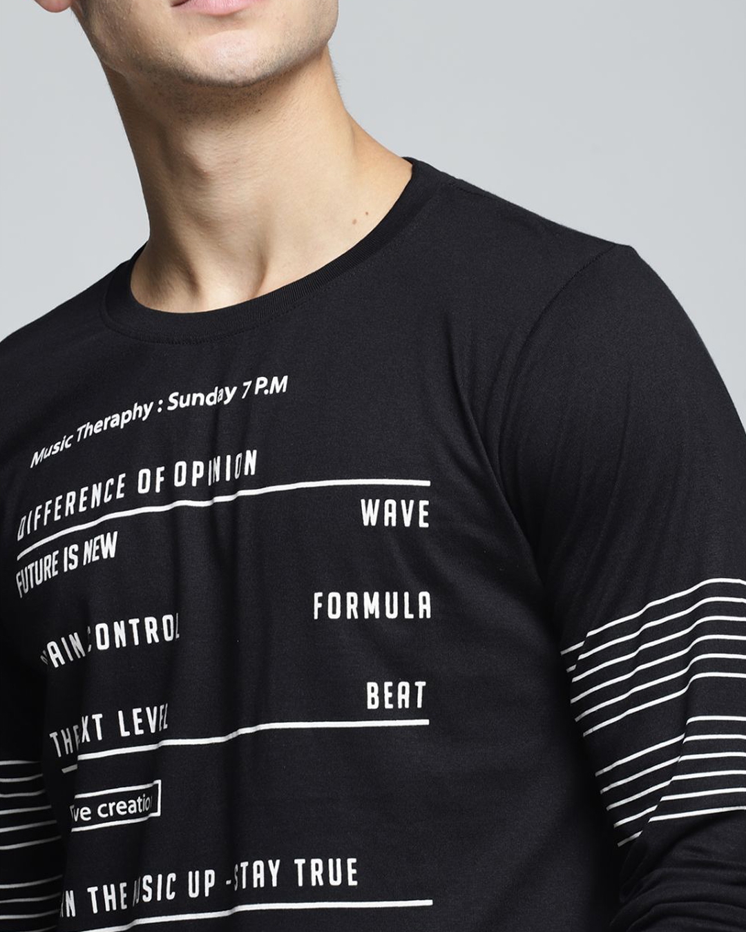 Shop Black Typography T Shirt