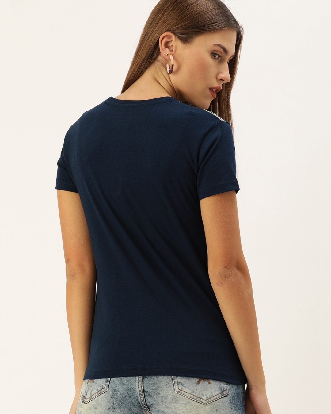 Shop Blue Graphic Print T Shirt-Back