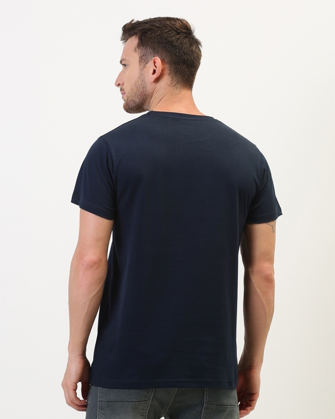 Shop Blue Typography T Shirt53-Back