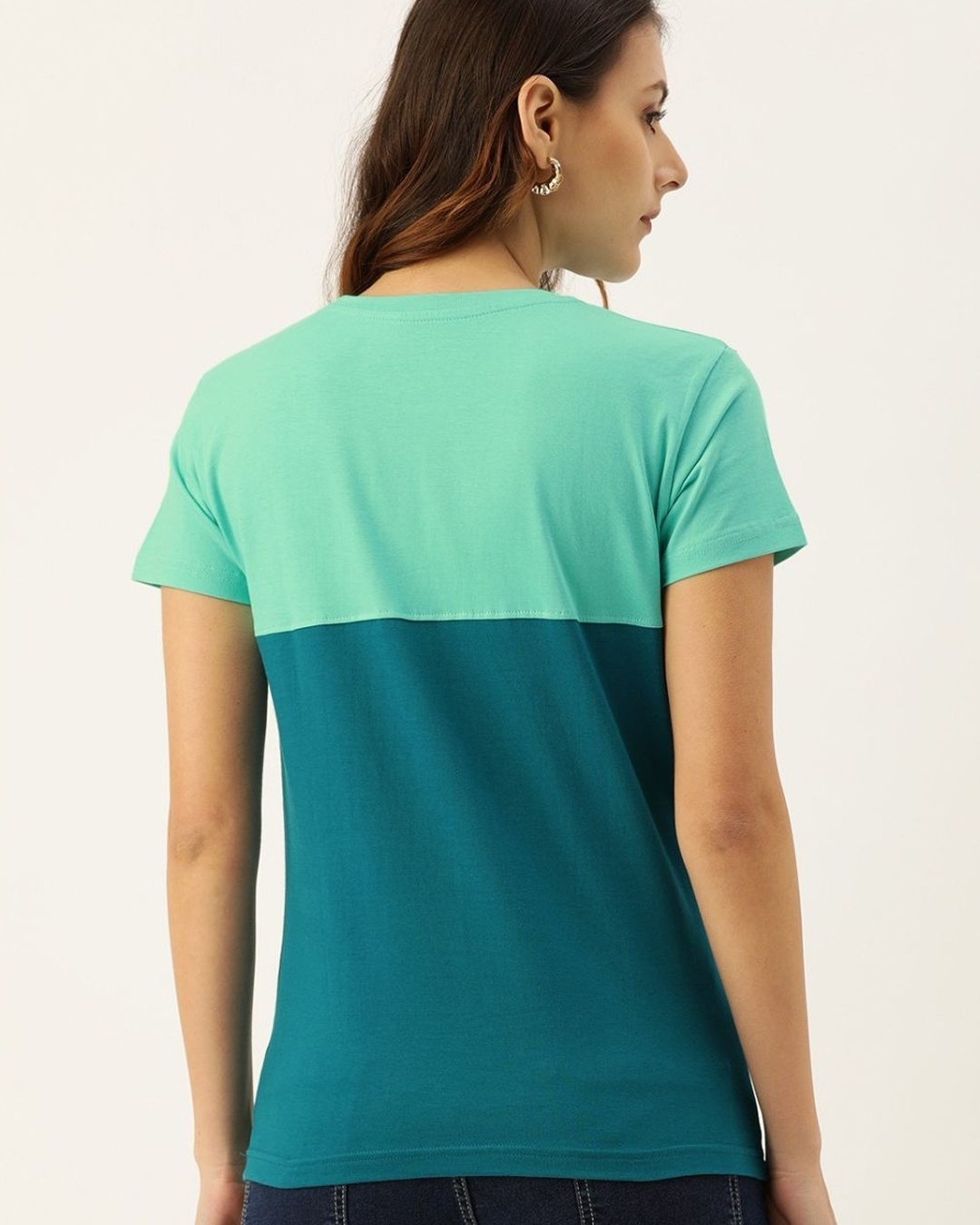 Shop Green Typographic T Shirt21-Back