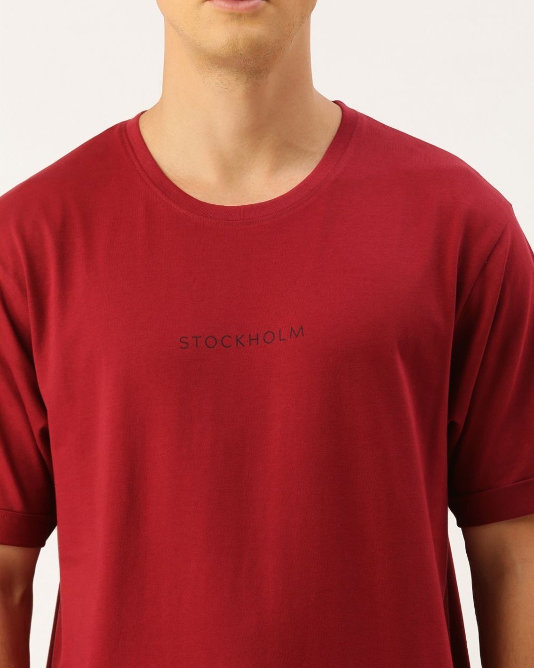 Shop Maroon Typography T Shirt