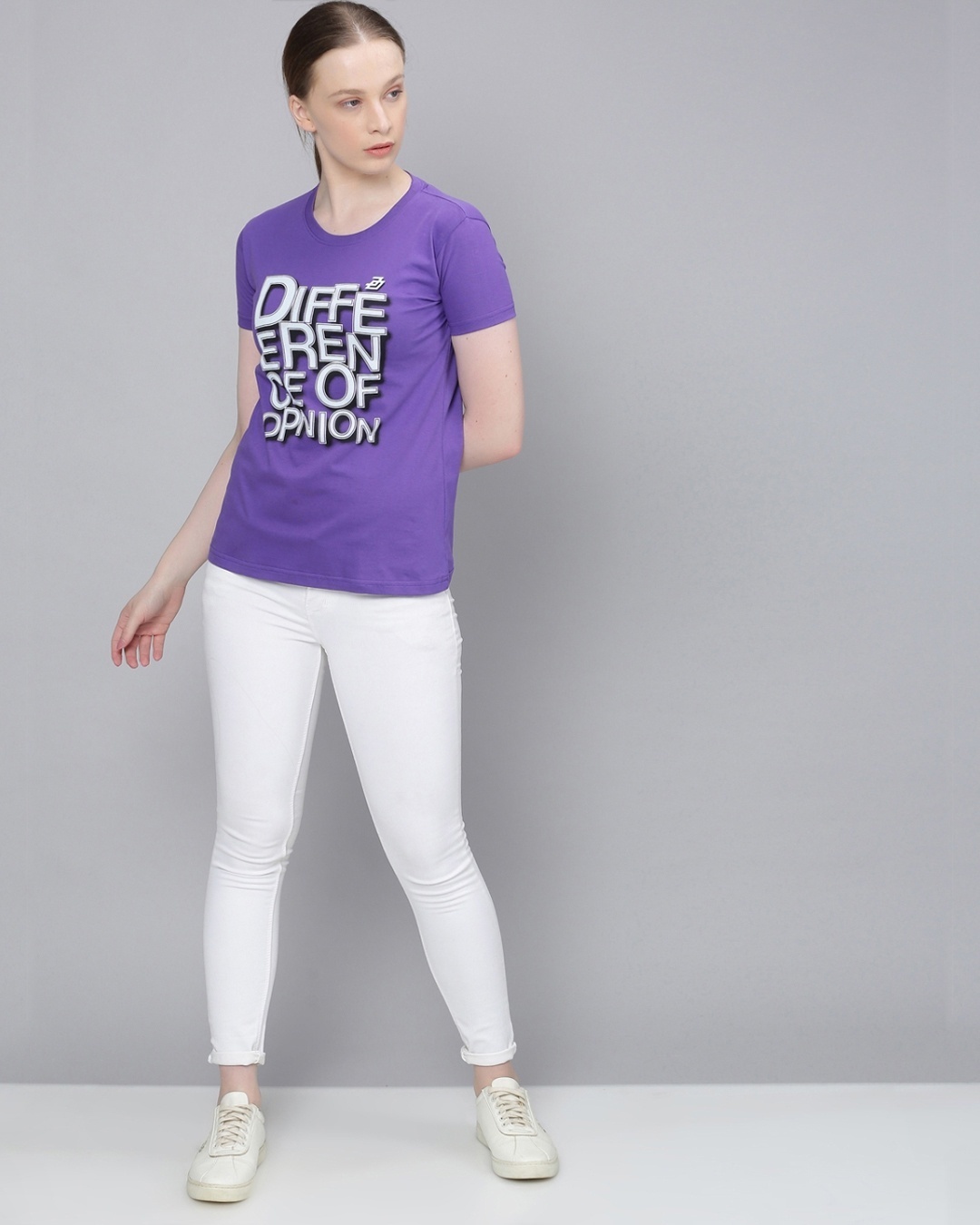 Shop Purple Typographic T Shirt