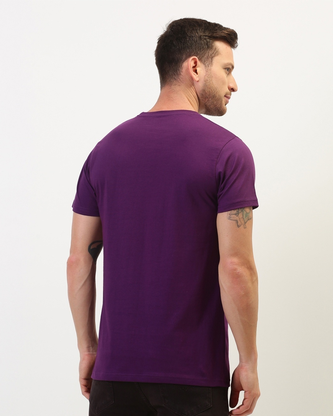 Shop Purple Typography T Shirt-Back