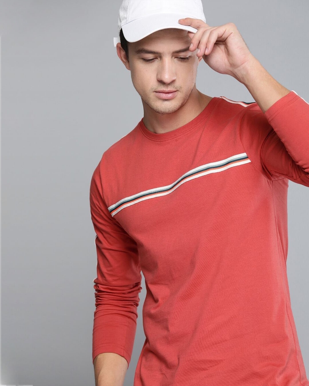 Shop Red Solid T Shirt