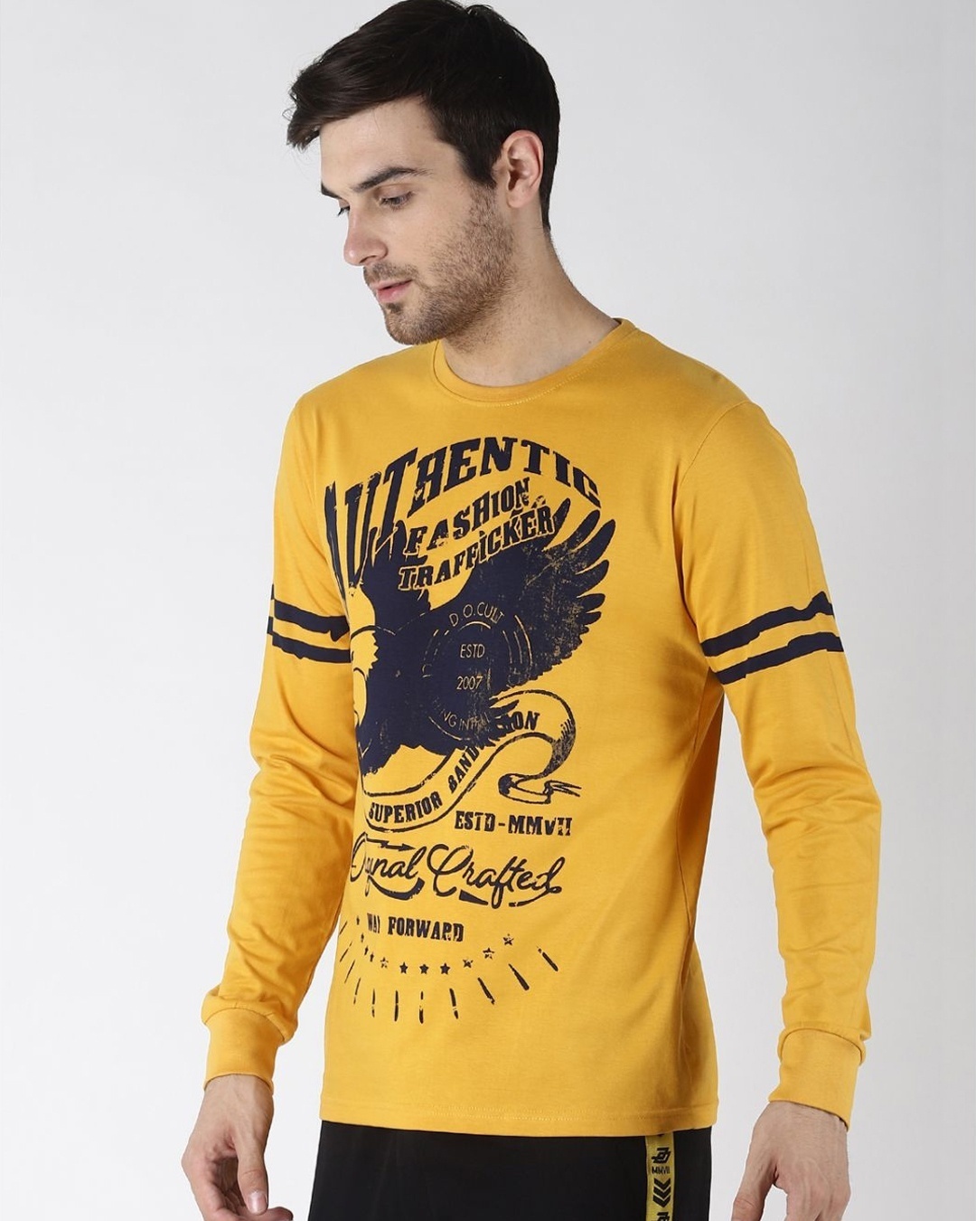 Shop Yellow Graphic Print T Shirt-Design