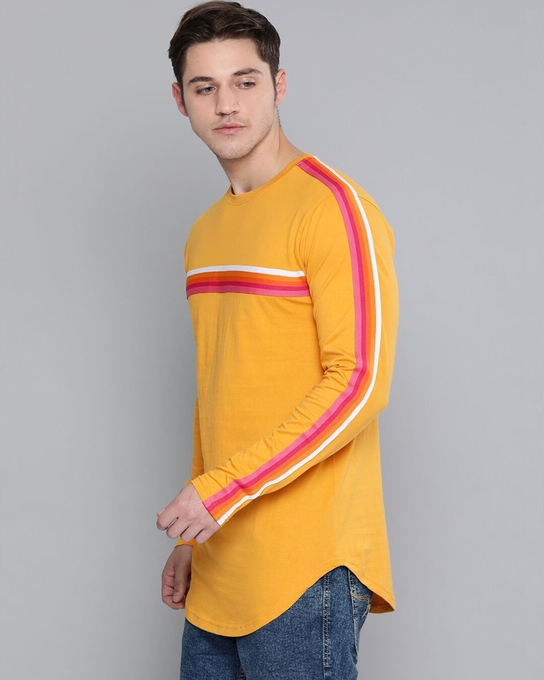 Shop Yellow Solid T Shirt