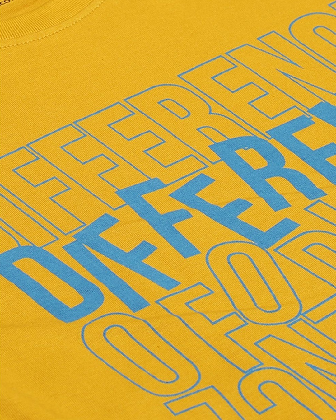 Shop Yellow Typographic T Shirt42-Full