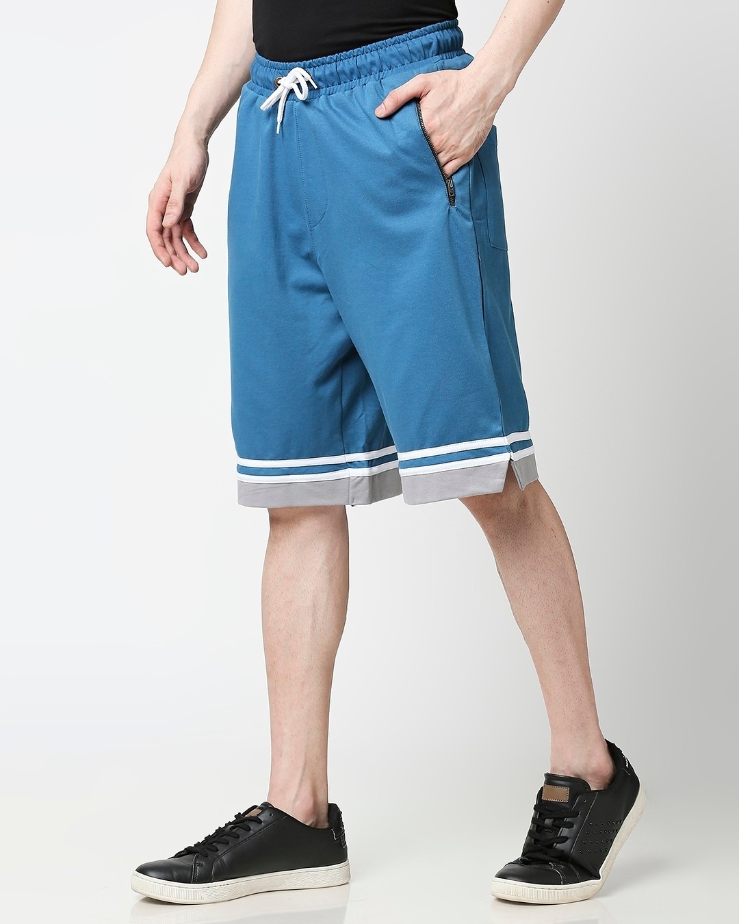Shop Digital Teal Men's Varsity Shorts-Back