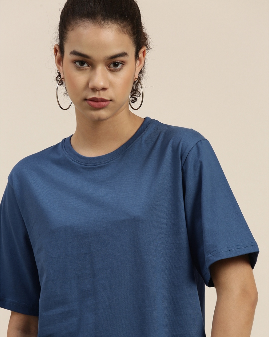 Shop Women's Blue Oversized Fit T Shirt-Design