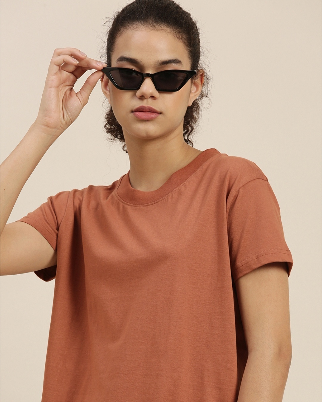 Shop Women's Brown Boxy Oversized Fit T Shirt-Design