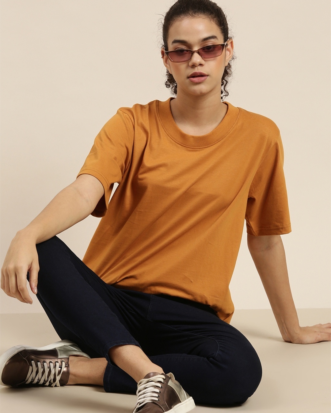 Shop Women's Brown Oversized Fit T Shirt