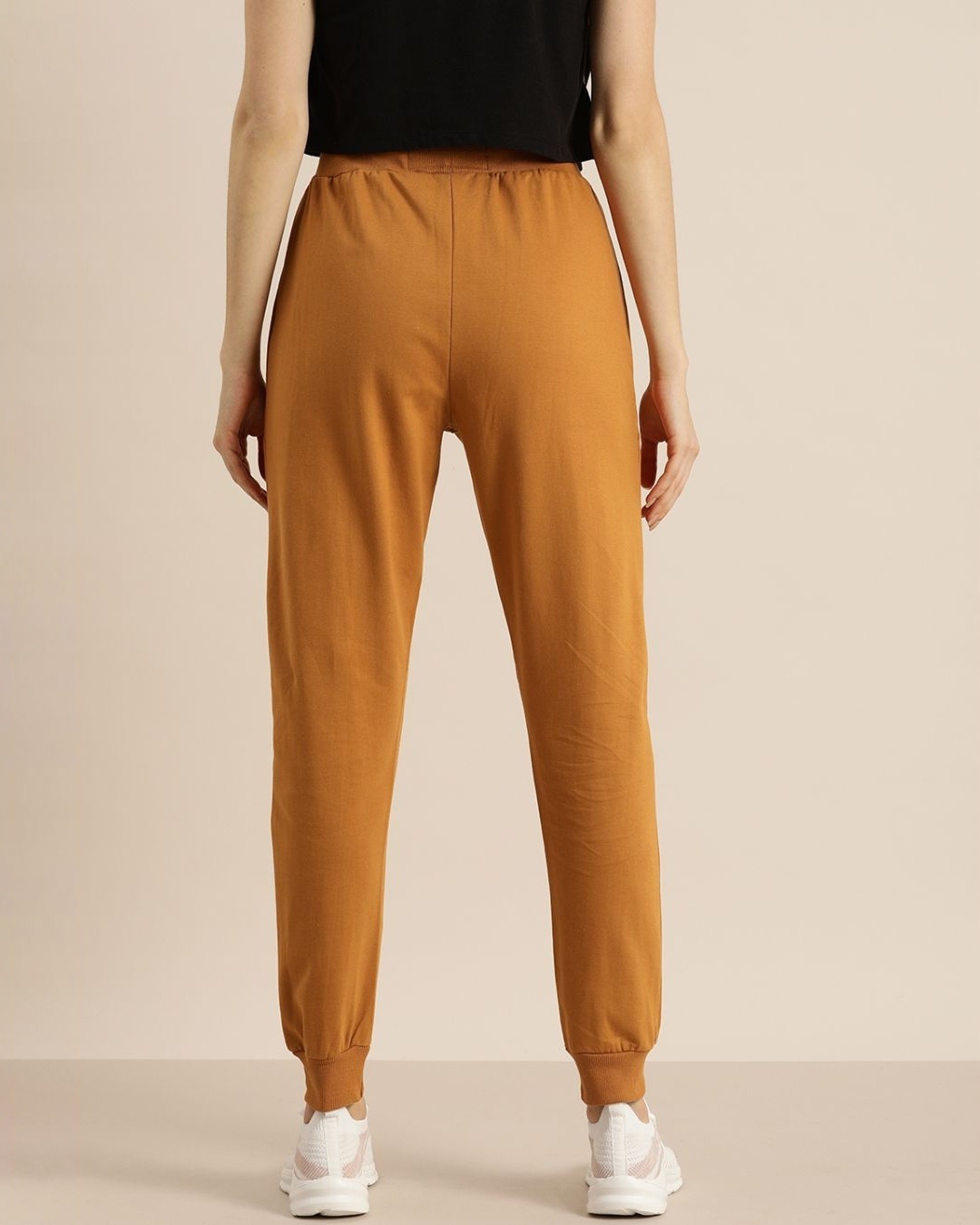 Shop Women's Brown Solid Joggers-Back